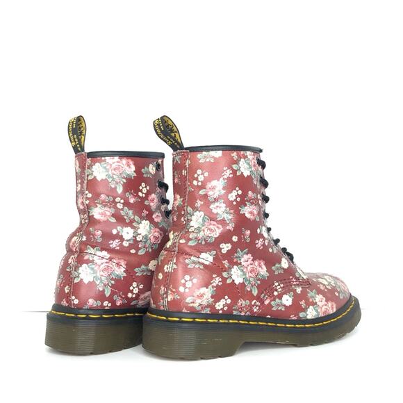 Dr Martens Vintage Rose Burgundy Lace Up Ankle Boots Women’s 6 Shoes - Picture 8 of 13